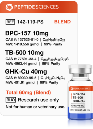 Peptide Sciences BPC-157, TB-500, GHK-Cu 60mg (Glow Blend)